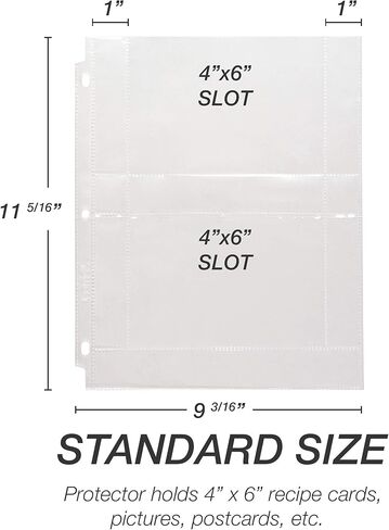 Samsill Junior 8 Tab Recipe Dividers, Recipe Sleeves, Sheet Protector Dividers with Tab Inserts, Clear, Super Heavyweight, Top Loading, 3 Hold Punched, Fits 8x9 Inch Mini Recipe Binders, Archival Safe in Saudi Arabia