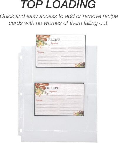 Samsill Junior 8 Tab Recipe Dividers, Recipe Sleeves, Sheet Protector Dividers with Tab Inserts, Clear, Super Heavyweight, Top Loading, 3 Hold Punched, Fits 8x9 Inch Mini Recipe Binders, Archival Safe in Saudi Arabia