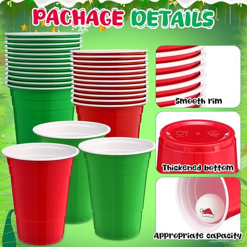 30 Pcs Cup Table Tennis Game Set 22 Plastic Party Cups 15 oz and 8 Black Balls Reusable Pink and Green Cups Ball Game for Drinks Picnics Birthday Halloween Christmas New Year Party Games Favors in Saudi Arabia