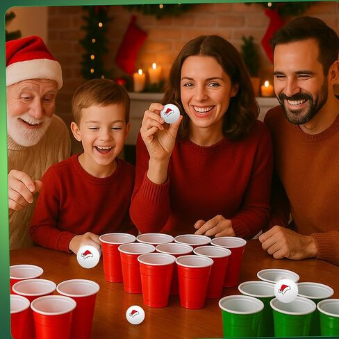 30 Pcs Cup Table Tennis Game Set 22 Plastic Party Cups 15 oz and 8 Black Balls Reusable Pink and Green Cups Ball Game for Drinks Picnics Birthday Halloween Christmas New Year Party Games Favors in Saudi Arabia