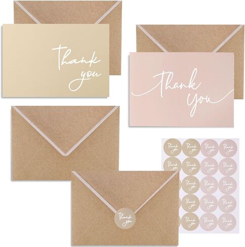 100 PK Blue Thank You Cards with Envelopes Bulk - 5 x 3.5 Inches Personalized Thank You Notes for Baby Shower Wedding Small Business Graduation Funeral Birthday in Saudi Arabia