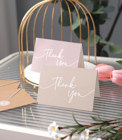 100 PK Blue Thank You Cards with Envelopes Bulk - 5 x 3.5 Inches Personalized Thank You Notes for Baby Shower Wedding Small Business Graduation Funeral Birthday in Saudi Arabia