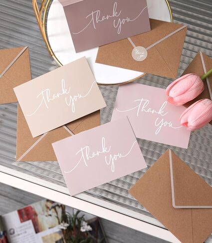 100 PK Blue Thank You Cards with Envelopes Bulk - 5 x 3.5 Inches Personalized Thank You Notes for Baby Shower Wedding Small Business Graduation Funeral Birthday in Saudi Arabia