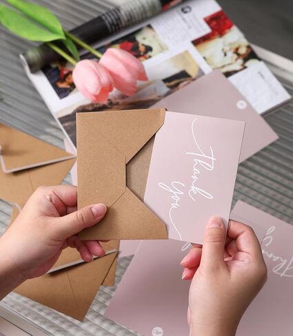 100 PK Blue Thank You Cards with Envelopes Bulk - 5 x 3.5 Inches Personalized Thank You Notes for Baby Shower Wedding Small Business Graduation Funeral Birthday in Saudi Arabia