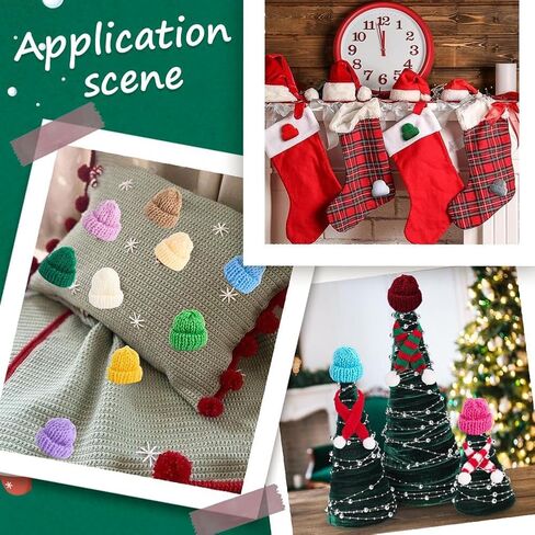 SUNNYCLUE 40Pcs Mini Knitting Hats Christmas Cute Knit Small Wool Yarn Hat Bobble Hats Mini Doll Hats for Crafts Jewelry Making Santa Hat Caps Xmas Ornament Art and Craft Decor Random Mixed Color in Saudi Arabia