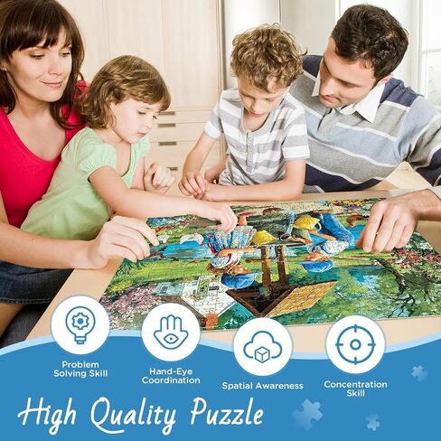 300 Piece Puzzles for Adult, Flower Jigsaw Puzzles 300 Pieces for Adults Kids Senior, Windmill River Adult Jigsaw Puzzles, Challenging Family Fun Puzzle Activity Game Gift for Friend 20.5 X 15 in in Kuwait