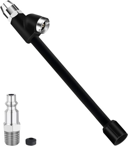 6.6 "Air Chuck ، 1/4" FNPT Extended Reach Tire Chuck ثنائي الاتجاه ، إطارات إطارات الهواء لقياس الإطارات المقياس وملحقات ضاغط الهواء مع سدادة سريعة (2 عبوة) in Kuwait