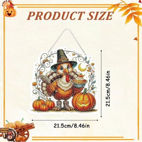 Halloween Scarecrow Diamond Art Hanging Kit for Adult, 5D Special Shaped Rhinestone&Double Sided Acrylic, Diamond Art Pendants DIY Ornament for Windows Home Garden in Kuwait