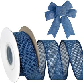 Mupera Pastel Burlap Ribbon Kit - 4 Rolls (1.5 Inch x 5 Yards Each) Blush Pink, Lemon Yellow, Mint Green & Blue for Gift Wrapping, Easter Decor, Showers - Spring Color Craft Ribbon Set in Kuwait