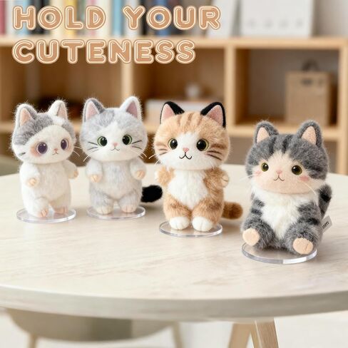 Adjustable Doll Stand for Sitting & Standing Positions - Premium Acrylic Base Display Holder for 3-7" Figures, (White, 2-Pack) in Saudi Arabia