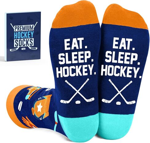Hockey Gifts For Boys & Men – Funny Hockey Socks, Stocking Stuffers, Christmas Gift For Kids, Teen Boy Socks, And Cool Gifts For Sports Lovers, Soft, And Warm Material in Saudi Arabia