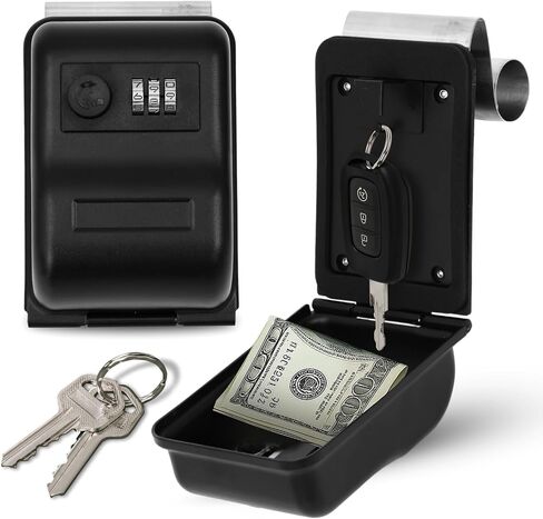 مربع قفل المفتاح للمفاتيح مع SHACHLE - 4 أرقام مجموعة LOCKBOX للمفاتيح مع رمز - مربع قفل محمول للعقارات ، السيارة ، السياج ، البوابة ، AIRBNB ، الباب - مفتاح قفل القفل in Kuwait