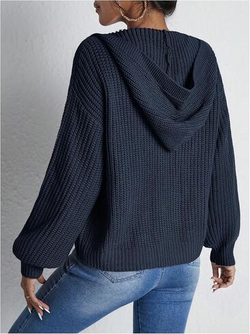 Soly Hux Women's up uded cardigan cardigan long sprop rept lext stiper hoodies fall fall uterwear in Kuwait