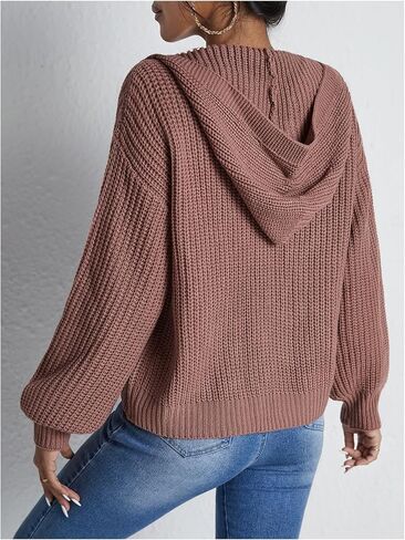 Soly Hux Women's up uded cardigan cardigan long sprop rept lext stiper hoodies fall fall uterwear in Kuwait