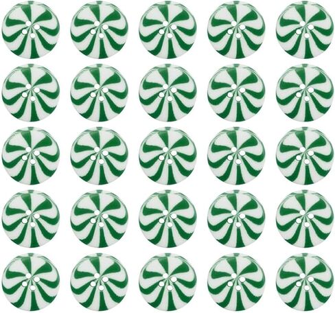 50Pcs 1 inch Red White Buttons for Crafts Striped Peppermint Candy Round Christmas Button Xmas White Red Craft Button for Crafting Sewing Clothing DIY Decor in Kuwait