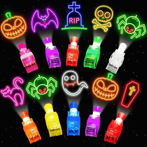 36PCS Halloween Party Favors for Kids, Light Up LED Finger Lights Toys Goodie Bag Fillers Treats Glow In The Dark Toy Favors Bulk for Halloween Toys Party Classroom Prizes Trick or Treats Gifts in Kuwait