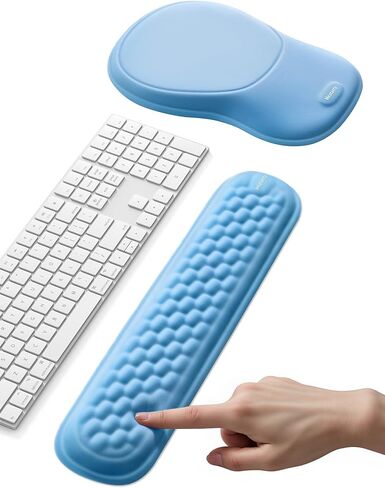 Meatanty Keyboard and Mouse Wrist Rest Set, Ergonomic Wrist Pad Support, Computer Hand Palm Rest Combo, Memory Foam Typing Desk Accessory Carpal Tunnel Cushion, Laptop Office Home School Women-Pink in Kuwait