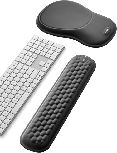 Meatanty Keyboard and Mouse Wrist Rest Set, Ergonomic Wrist Pad Support, Computer Hand Palm Rest Combo, Memory Foam Typing Desk Accessory Carpal Tunnel Cushion, Laptop Office Home School Women-Pink in Kuwait