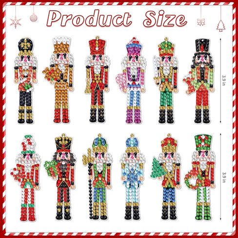 Christmas Diamond Painting Keychain Kit Gingerbread Man Diamond Art Accessories 5D DIY Diamond Painting Art Ornament Full Drill Diamond Key Rings Pendant for Beginners Christmas Tree Home Decorations in Kuwait