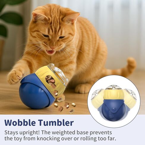 Interactive Dog & Cat Toys - Automatic Treat Puzzle with Remote Control for Cats & Dogs Food Dispensing, Pets Enrichment IQ Training Gift, Rechargeable Electronic Ball Track Toy Slow Feeder in Kuwait