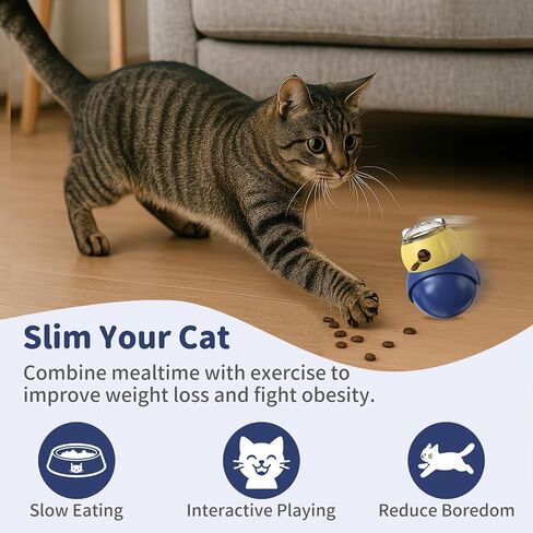 Interactive Dog & Cat Toys - Automatic Treat Puzzle with Remote Control for Cats & Dogs Food Dispensing, Pets Enrichment IQ Training Gift, Rechargeable Electronic Ball Track Toy Slow Feeder in Kuwait