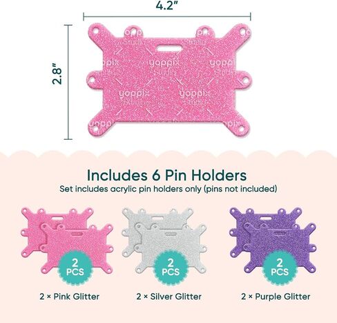 6 Pcs Badge Buddy Pin Holder, Glitter Acrylic Badge Buddy Topper Pin Holder for Nurse Accessories for Nursing Medical Healthcare in Kuwait
