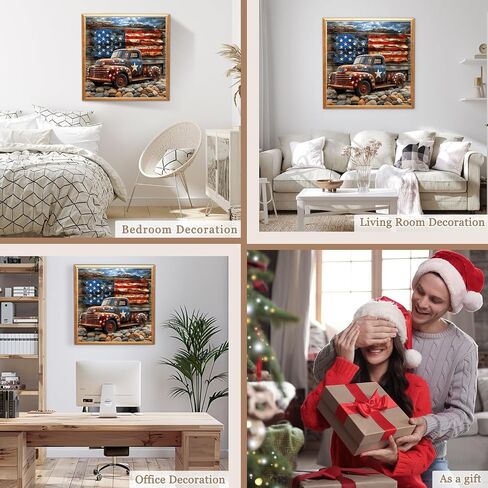 Maxbye Colorful Truck Diamond Art Painting Kits للبالغين ، فن النسر 5D للمبتدئين ، DIY Full Drill Flag Art Craft for Home Wall Decor 12x12 In in Saudi Arabia