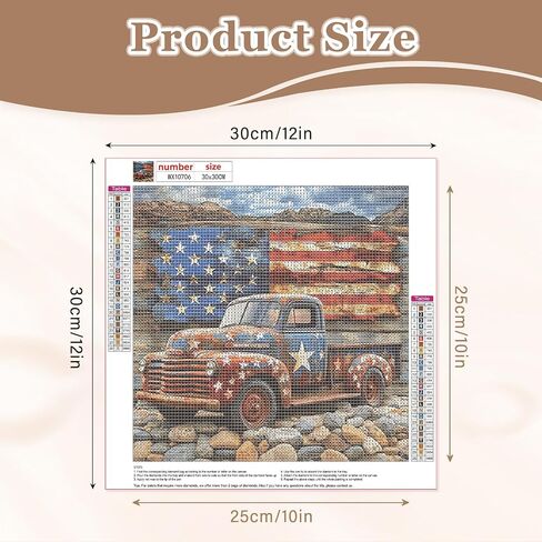 Maxbye Colorful Truck Diamond Art Painting Kits للبالغين ، فن النسر 5D للمبتدئين ، DIY Full Drill Flag Art Craft for Home Wall Decor 12x12 In in Saudi Arabia