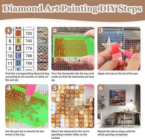 Maxbye Colorful Truck Diamond Art Painting Kits للبالغين ، فن النسر 5D للمبتدئين ، DIY Full Drill Flag Art Craft for Home Wall Decor 12x12 In in Saudi Arabia