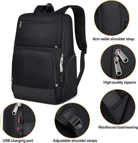 Wycy 35L PRAP-PRADOP PRADOP PRATOP للسفر | ميناء شحن USB | مثالي للرجال والنساء ، الأسود in Kuwait