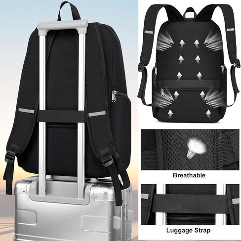 Wycy 35L PRAP-PRADOP PRADOP PRATOP للسفر | ميناء شحن USB | مثالي للرجال والنساء ، الأسود in Kuwait