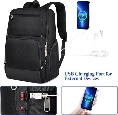 Wycy 35L PRAP-PRADOP PRADOP PRATOP للسفر | ميناء شحن USB | مثالي للرجال والنساء ، الأسود in Kuwait