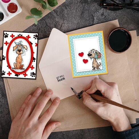 GLOBLELAND Cute Dogs Illustrations Clear Stamp and Cutting Dies Set for Card Making Bulldog Puppy Silicone Transparent Stamps Shepherd Animals Metal Die Cuts for DIY Scrapbooking Photo Album Decor in Saudi Arabia