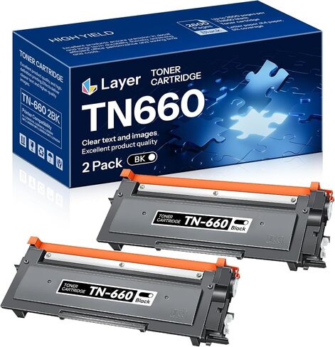 TN-660 TN660 High Yield Toner Cartridge Compatible TN 660 TN 660 Black Toner Replacement for Brother TN660 DCP-L2540DW HL-L2300D HL-L2320D MFC-L2700DW MFC-L2740DW HL-L2380DW Printer (2 Pack) in Saudi Arabia