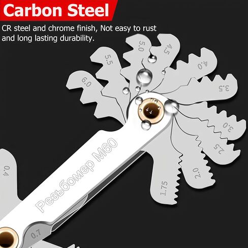 Thread Gauge Whitworth 55 Degree & Metric 60 Degree & US 60 Degree Metric & Imperial & US Screw Gauge SAE Thread Pitch Gauge Whith Locking Devices for Industrial Measurement Garage Workshop Plumbing in Saudi Arabia