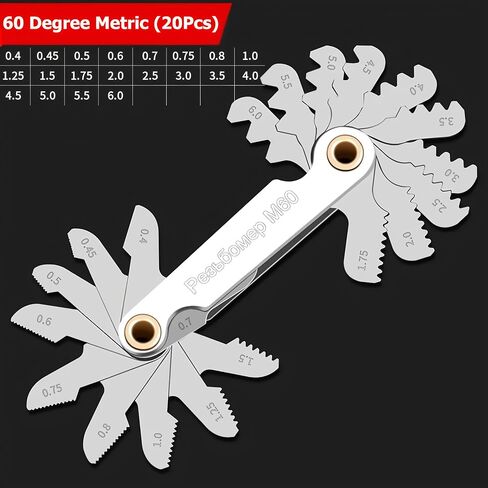 Thread Gauge Whitworth 55 Degree & Metric 60 Degree & US 60 Degree Metric & Imperial & US Screw Gauge SAE Thread Pitch Gauge Whith Locking Devices for Industrial Measurement Garage Workshop Plumbing in Saudi Arabia