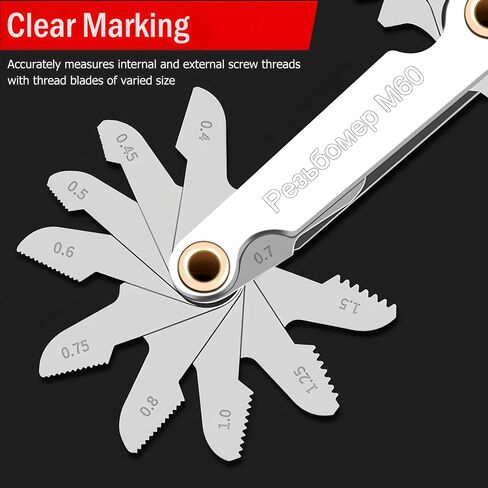 Thread Gauge Whitworth 55 Degree & Metric 60 Degree & US 60 Degree Metric & Imperial & US Screw Gauge SAE Thread Pitch Gauge Whith Locking Devices for Industrial Measurement Garage Workshop Plumbing in Saudi Arabia