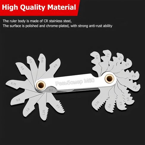 Thread Gauge Whitworth 55 Degree & Metric 60 Degree & US 60 Degree Metric & Imperial & US Screw Gauge SAE Thread Pitch Gauge Whith Locking Devices for Industrial Measurement Garage Workshop Plumbing in Saudi Arabia