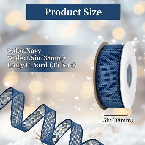 Mupera Pastel Burlap Ribbon Kit - 4 Rolls (1.5 Inch x 5 Yards Each) Blush Pink, Lemon Yellow, Mint Green & Blue for Gift Wrapping, Easter Decor, Showers - Spring Color Craft Ribbon Set in Kuwait