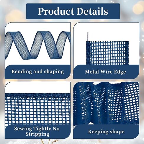 Mupera Pastel Burlap Ribbon Kit - 4 Rolls (1.5 Inch x 5 Yards Each) Blush Pink, Lemon Yellow, Mint Green & Blue for Gift Wrapping, Easter Decor, Showers - Spring Color Craft Ribbon Set in Kuwait