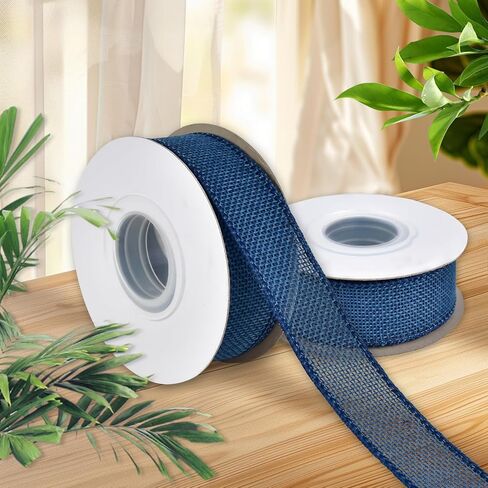 Mupera Pastel Burlap Ribbon Kit - 4 Rolls (1.5 Inch x 5 Yards Each) Blush Pink, Lemon Yellow, Mint Green & Blue for Gift Wrapping, Easter Decor, Showers - Spring Color Craft Ribbon Set in Kuwait