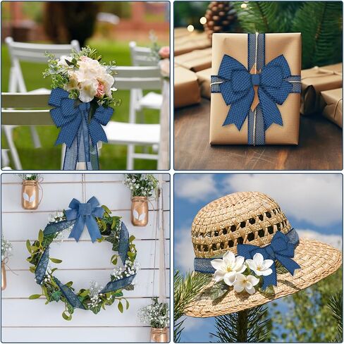 Mupera Pastel Burlap Ribbon Kit - 4 Rolls (1.5 Inch x 5 Yards Each) Blush Pink, Lemon Yellow, Mint Green & Blue for Gift Wrapping, Easter Decor, Showers - Spring Color Craft Ribbon Set in Kuwait