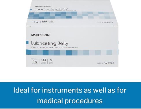 McKesson Lubricating Jelly, 3 g [288 Count] Water Based Non-Sticky Lube, Water Soluble Lubricant Gel - for Surgical, Medical, Personal – Sterile Individual Packets, Box of 2 in Saudi Arabia