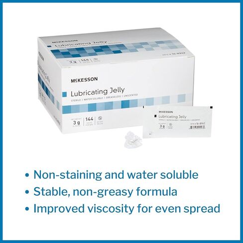 McKesson Lubricating Jelly, 3 g [288 Count] Water Based Non-Sticky Lube, Water Soluble Lubricant Gel - for Surgical, Medical, Personal – Sterile Individual Packets, Box of 2 in Saudi Arabia