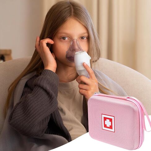 Gealaek Protective Carrying Case for Portable Nebulizer, Travel Medical Bag with Hard Shell for Inhaler Spacer, Masks, Asthma Accessories Emergency Medicine Storage Bag for Kids and Adults (Purple) in Saudi Arabia