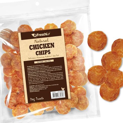 AFreschi Natural Chicken Breast Jerky 16 oz, Dog Treats, All Natural, Grain-Free, High-Protein, Low Fat, Healthy & Easily Digestible in Kuwait