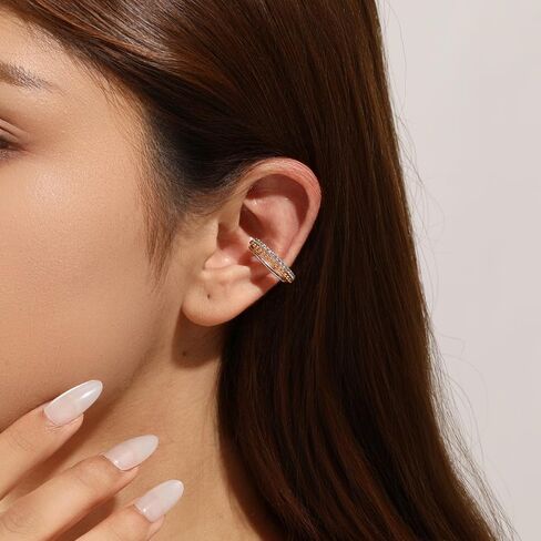 Filigree Blue Topaz Ear Cuff for Women,Non Piercing Vintage Adjustable Ear Cuff Earrings Clip On Cartilage Ear Jewelry 1PC in Saudi Arabia