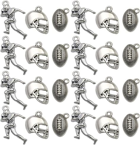 Sailanzi 60pcs Alloy Antique Silver Sports Ice Hockey Set Series Pendant Jewelry Making DIY Keychain Earrings Pendant Various Design Charms for Jewelry Making Bracelets Necklace (SN248) in Kuwait