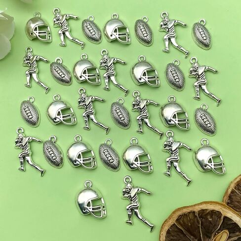 Sailanzi 60pcs Alloy Antique Silver Sports Ice Hockey Set Series Pendant Jewelry Making DIY Keychain Earrings Pendant Various Design Charms for Jewelry Making Bracelets Necklace (SN248) in Kuwait