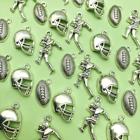 Sailanzi 60pcs Alloy Antique Silver Sports Ice Hockey Set Series Pendant Jewelry Making DIY Keychain Earrings Pendant Various Design Charms for Jewelry Making Bracelets Necklace (SN248) in Kuwait